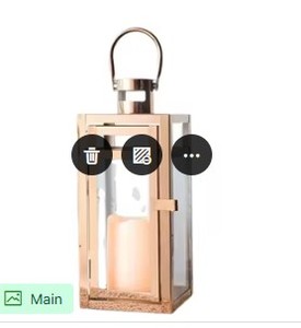 Linterna de madera vintage con portavelas de panel de vidrio superior de metal negro para decoración del hogar fiestas de jardín e iluminación festiva - Product Image 3