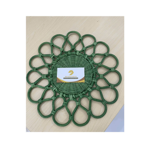 Natural Hand Woven Rattan Plate And Rattan <b>Placemat</b> For Bread Tea And Fruit Serving On Dining Table Decoration - Product Image 3