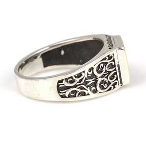 925 Sterling <b>Silver</b> Men's <b>Ring</b> with Black Square Onyx Stone Bezel Setting Geometric Pattern <b>Emerald</b> Cut for Everyday Wear - Product Image 4