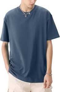 T-shirt à manches courtes coupe ajustée pour hommes de haute qualité 300 grammes Street Wear Logo personnalisé imprimé conception vierge non tissé manches tombantes - Product Image 4