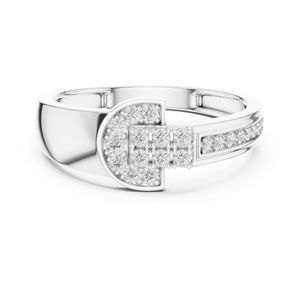 แหวนเพชรทรงกลมสีเหลืองทอง 14K สำหรับผู้หญิง |   ของขวัญวันครบรอบ |   เพชรที่เพาะเลี้ยงใหม่ - Product Image 4