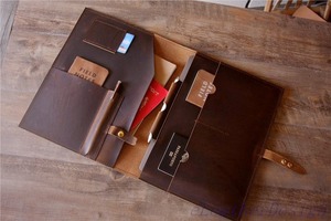 <span class=keywords><strong>2025</strong></span> thiết kế mới A4 Kích thước da chính hãng thư mục tập tin máy tính đa chức năng dây kéo danh mục đầu tư biểu tượng tùy chỉnh Mới Túi tài liệu - Product Image 6