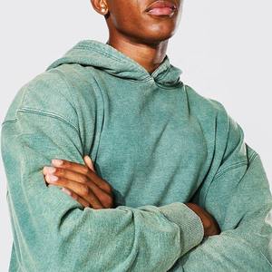 Venta al por mayor vintage personalizado pesado ácido lavado Sudadera con capucha 100% algodón pesado XL tamaño de los hombres patrón de letras sudadera para el invierno - Product Image 5