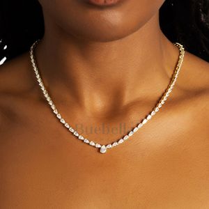 Venta caliente Cadena de tenis 5mm Moissanite Pass Diamond Tester 925 Plata 18K oro blanco plateado Pearcut centrado Cadena de tenis - Product Image 1