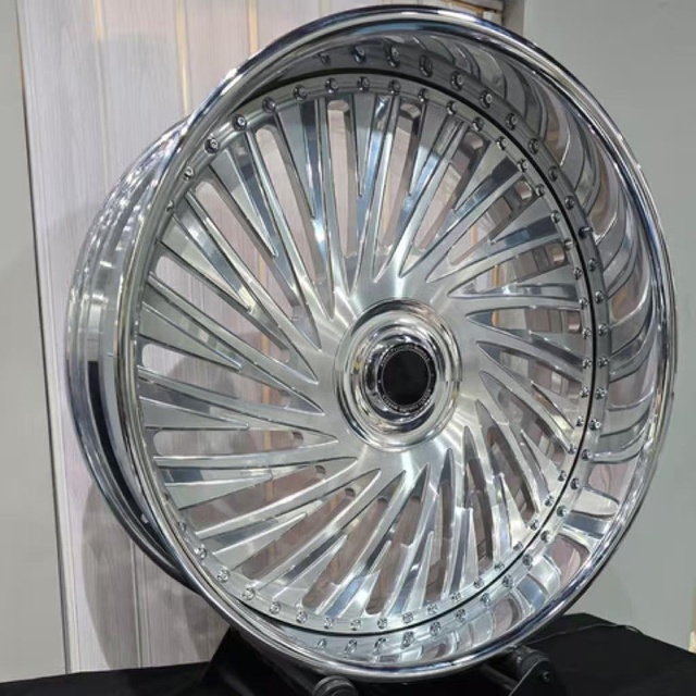 Forged Custom Alloy Aluminum 24 26 Inch Forged Wheels Big Lip Wheels 5x115 5x127 Chrome Brushed Wheels Rims for Chevy Oldsmobile