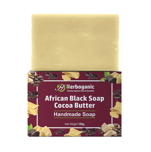 สบู่ดำแบบแอฟริกันออร์แกนิกพร้อมเนยโกโก้แท่งสมุนไพรอ่อนโยนสำหรับใช้ในชีวิตประจำวัน - Product Image 1