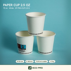 2.5 OZ Disposable Recyclable Eco-Friendly Food Grade Paper Single Wall Coffee Cups Hot/Cold Beverages Lightweight Durable - Product Image 2