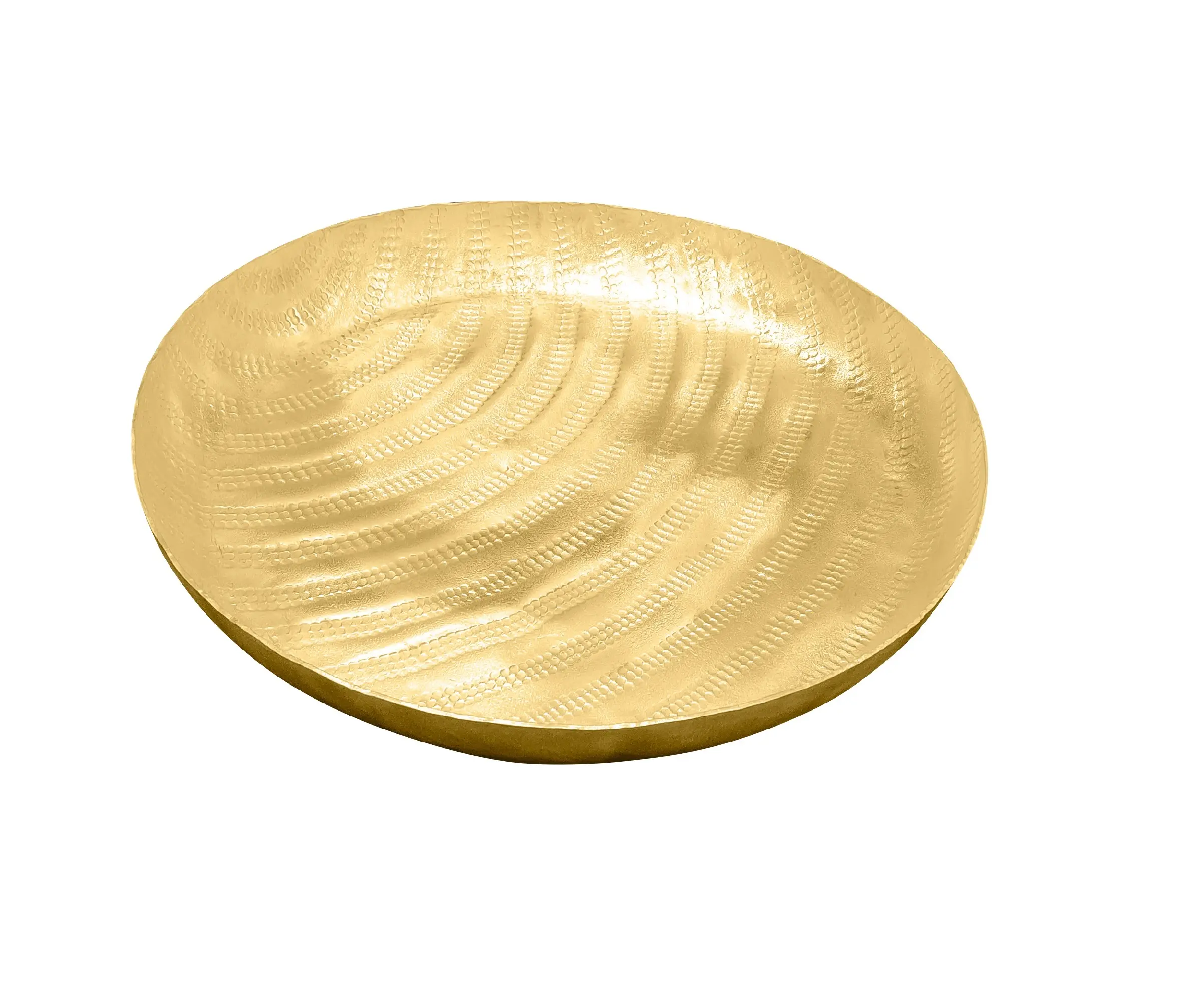 Big Brass hammered serving plate dinnerware metal dishes and plates customized modern platters and serving trays