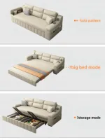 P3#2059 Benutzerfreundliches Dual-Use Schlafsofa Modern Multifunktional Dreisitzer Liegefunktion für Hotel Wohnzimmer Ausziehbar Klappbar
