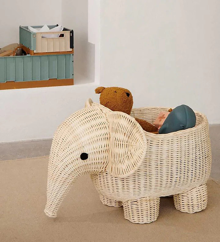 Cute Elephant Sunflower Storage Bin - Fabric Cube Organizer With Handles For Toys, Clothes, Nursery, Shelves (14.2x10.2x8.3 In) - View #7