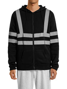 เสื้อครอปมีฮู้ดแขนยาวมีซิปสีขาวสำหรับผู้ชายเสื้อผ้าออกกำลังกายโลโก้ตามสั่ง - Product Image 6