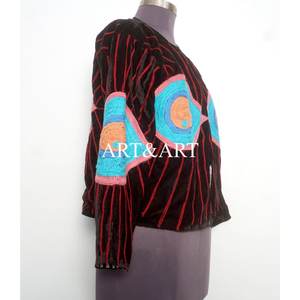 Veste d'hiver pour femme en velours brodé à la main, écologique, séchage rapide, rembourrage en coton, logo sur le devant, cadeau de demoiselle d'honneur pour - Product Image 4