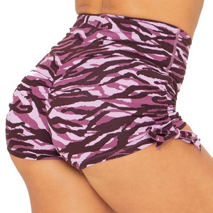 2024 mujeres de cintura alta elástica gimnasio Biker Yoga Jogger pantalones de chándal transpirable verano algodón Jeans tela reflectante liso teñido - Product Image 3