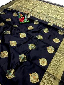 Collection de vêtements ethniques indiens aux couleurs étonnantes Blouse sarie en soie Banarasi douce avec tissage Zari fabricant de travaux d'Inde - Product Image 2