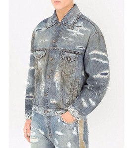 แจ็คเก็ตยีนส์ขาดๆ แบบโอเวอร์ไซส์ สไตล์สตรีทแฟชั่น ผ้าฝ้ายทนทาน สวมใส่สบาย เหมาะสำหรับการเดินทาง แจ็คเก็ตฤดูหนาว - Product Image 1