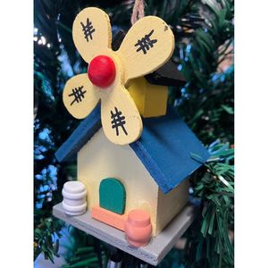 Casetta a vento fatta a mano campanelli a vento Design ispirato alla casa sull'albero funzionale realizzato con altri prodotti artigianali - Product Image 6