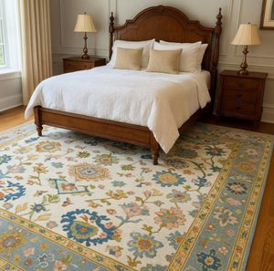 Alfombra de Lana India Oushak Hecha a Mano, Hermosa, Nueva, de Alta Calidad, Ecológica, para Sala de Estar, Alfombras y Juegos de Alfombras de Gran Venta - Product Image 1