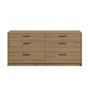 Minimalist <b>6</b>-<b>Drawer</b> Oak Dresser Solid Wood Storage Chest Bedroom Cabinet Freestanding Design - Product Image 2