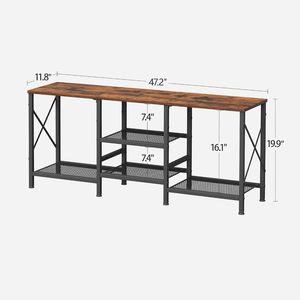 JARHETUN Soporte para TV de 55-59 Pulgadas con 3 Niveles y Estantes Abiertos, Diseño Industrial Moderno, Mueble para Sala de Estar - Product Image 3