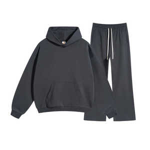 Logo personnalisé poids lourd 400 grammes 100% coton sweat à capuche et pantalon de survêtement ensemble hommes survêtements surdimensionnés vierges - Product Image 2