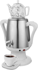 Samovar Elettrico in Acciaio Inox <span class=keywords><strong>con</strong></span> <span class=keywords><strong>Teiera</strong></span> in Ceramica, Bollitore Turco Automatico <span class=keywords><strong>con</strong></span> Funzione Mantenimento Calore per Casa - Product Image 3