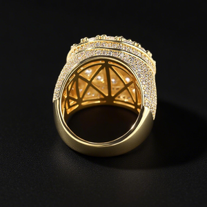 แหวนเงินแท้ 925 ประดับเพชรทรงกลมเต็มวง ระยิบระยับ สไตล์ฮิปฮอป - Product Image 4