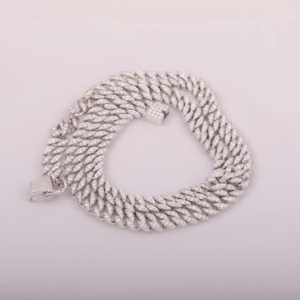 8mm Moissanite & Iced Diamond <b>Cuban</b> Link <b>Chain</b> Solid 925 Sterling <b>Silver</b> Hip Hop Necklace Miami Style Body Jewelry Hip Hop Style - Product Image 4