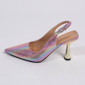 Nuevos Zapatos de Tacón Bajo para Mujer 2025, con Logotipo Personalizado, Diseño Único y Moderno, Coloridos, con Punta en Pico, para Fiestas, Venta al Por Mayor - Product Image 2