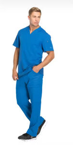 Professionnel hommes médecin manteau avant boutons col pointu sans couture fusion aiguille détection toile gommages uniforme pour l'hôpital - Product Image 3