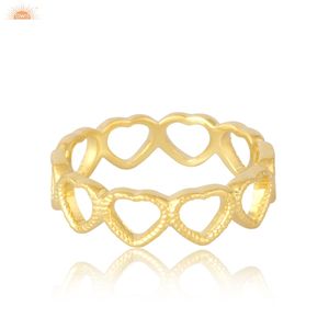 การออกแบบวงหัวใจที่น่าสนใจทองคํา 9k ทุกวันผู้หญิงที่สวยงามทําด้วยมือแหวนผู้ผลิตเครื่องประดับแบบกําหนดเอง - Product Image 3