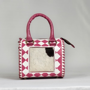 Bolso de mano de cuero vacuno de edición limitada con diseño a cuadros, elegante conjunto combinado de bolso de hombro y bandolera para mujer, para uso diario. - Product Image 3