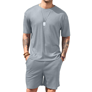 Conjunto de verano de talla grande 2025 para hombre, pantalones cortos de dos piezas, camiseta, ropa de calle, camiseta informal de 2 piezas, conjuntos Unisex para hombre - Product Image 4