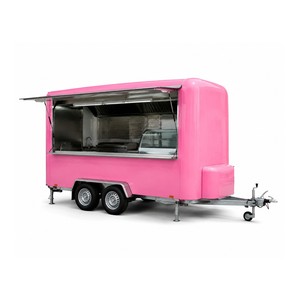 Remorque de camion-restaurant rose en aluminium, chariot alimentaire mobile, remorque de cuisine en acier inoxydable de 4 m, couleur personnalisée pour la restauration de rue - Product Image 6