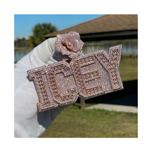 Lujoso colgante de Hip Hop de Plata de Ley 925 VVS Moissanite Iced out Diamond Calidad Premium con dijes chapados - Product Image 1