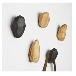 Torus Twist: Modern <b>Wooden</b> Wall Hooks with Hourglass Design Wall Hooks Wood Heavy Duty Hooks for Bedroom Living Room - Product Image 3