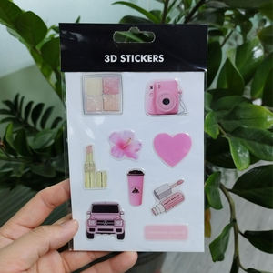 Factory customized A6 Kiss Cut 3D resin stickers sheet, printed 3D dome epoxy stickers for phone <b>case</b> decoration - Product Image 3