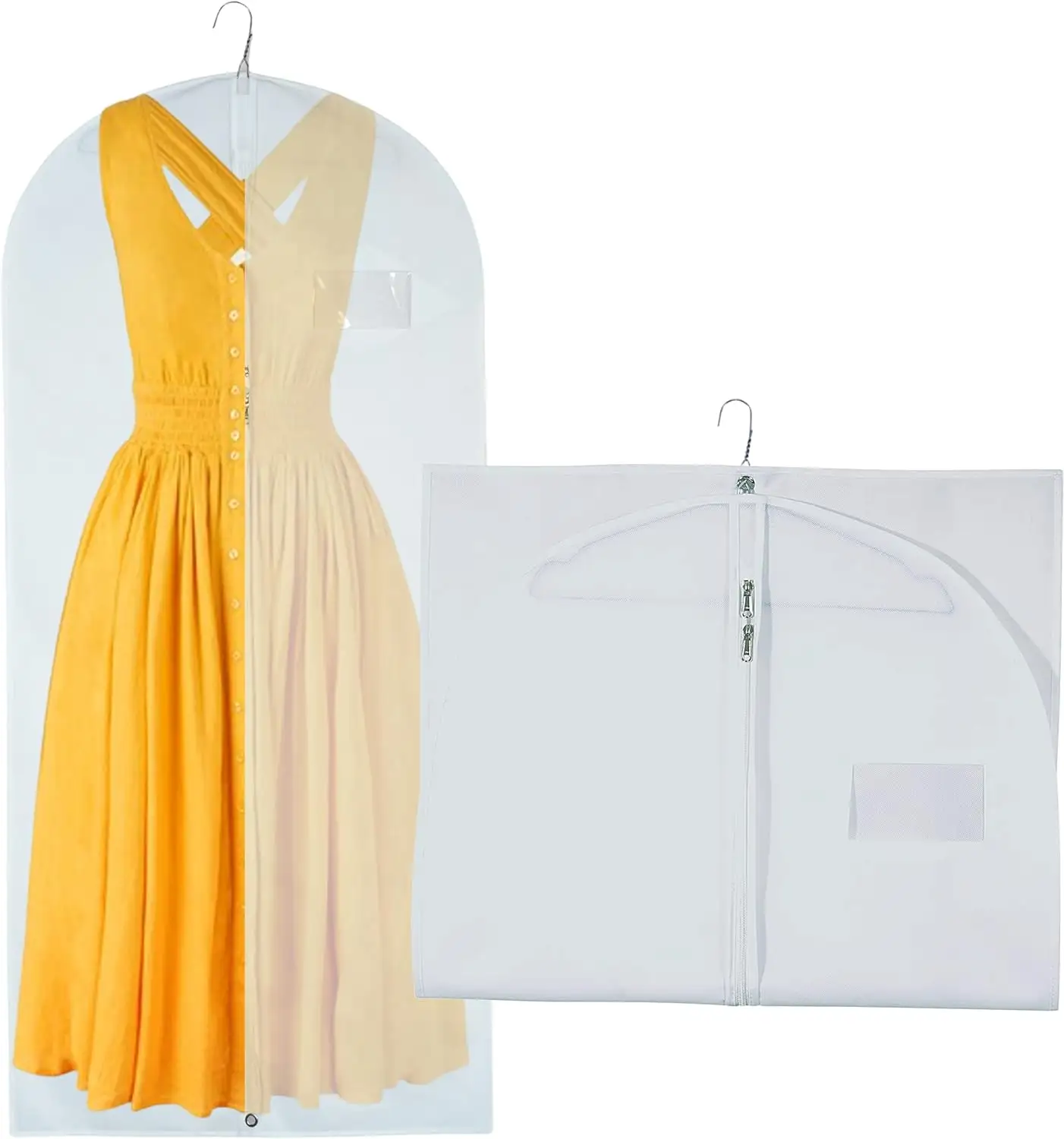 Bolsa de cubierta de ropa de vestido de traje de lona blanca Lisa personalizada para protección de traje