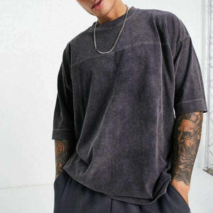 T-shirt vintage unisexe délavé à l'acide mode personnalisée 100% coton design surdimensionné à manches courtes pour hommes pour le tissu éponge d'été - Product Image 1