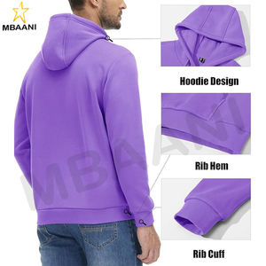Sweat-shirts à capuche pour hommes et femmes en couleur violet clair - Product Image 3