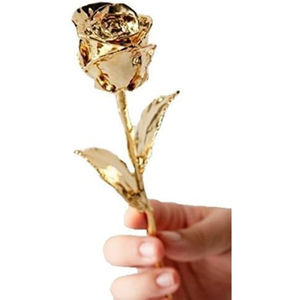 Rose véritable plaquée or 24 carats, roses dorées trempées à la main, cadeaux romantiques pour femmes pour un anniversaire, un anniversaire de mariage, la fête des mères, meilleur prix - Product Image 1