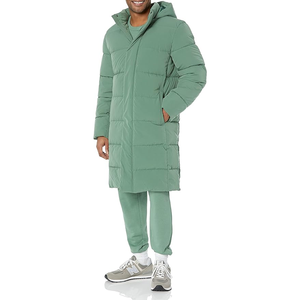 Chaqueta acolchada informal de lona transpirable con capucha a prueba de viento para hombre, abrigo de invierno con cremallera completa, chaqueta de bombardero acolchada, prendas de vestir con aislamiento - Product Image 1