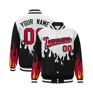 Chaqueta universitaria de lona unisex personalizada, bombardero con soporte personalizado, logotipo de número de nombre cosido, moda de invierno, servicio OEM disponible - Product Image 1