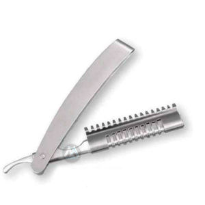 Navaja Profesional de Acero Inoxidable para Adelgazar el Cabello MAQNSCO, Navaja para Texturizar y Peinar el Cabello con Cuchilla Individual Reemplazable - Product Image 1