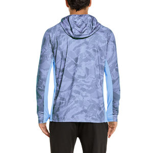 Sweat à capuche de pêche pour homme en polyester pur léger, respirant, à séchage rapide, UPF 50, personnalisable avec service OEM - Product Image 3