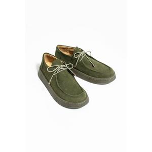 Scarpe da donna in vera pelle verde con lacci Riva - Product Image 1