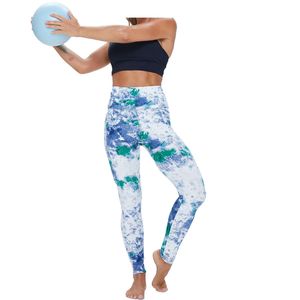 Leggings tie-dye pour femmes, vente en gros personnalisée, tendance, imprimés, coutures croisées, taille haute, yoga et gym - Product Image 4