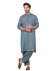 Shalwar Kameez pour hommes élégants en tissu de qualité supérieure de couleur unie classique pour une tenue pakistanaise décontractée shalwar kameez - Product Image 3