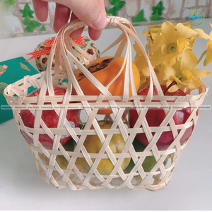 High-Durability BAMBOO GIFT <b>BASKET</b> with <b>Handles</b> Sustainable, Reusable, and Sustainable Packaging for Gifts or Storage Home Decor - Product Image 4