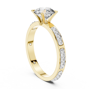 Bague Harmonic Jewels en or 10 carats plaqué rhodium avec diamant de laboratoire rond de 1,25 ct – Cadeau contemporain pour fiançailles, mariage ou fête - Product Image 3