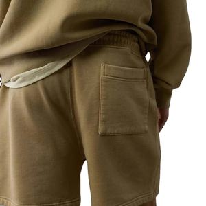 Vêtements d'été et d'automne pour hommes, en molleton 100% coton, ensembles de survêtement - Tailles plus grandes, respirants, en gros, sweats à capuche et shorts, motif uni - Product Image 4